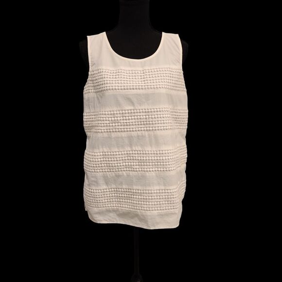 Tommy Hilfiger sz M 100% cotton tunic top with crocheted front - Picture 1 of 12